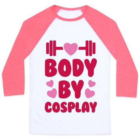 Virgin Teez  Baseball Tee Unisex Classic Baseball Tee / x-small / White/Neon Pink BODY BY COSPLAY UNISEX CLASSIC BASEBALL TEE
