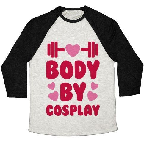 Virgin Teez  Baseball Tee Unisex Tri-Blend Baseball Tee / small / Oatmeal / Black BODY BY COSPLAY UNISEX TRI-BLEND BASEBALL TEE