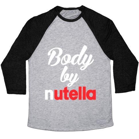 Virgin Teez  Baseball Tee Unisex Tri-Blend Baseball Tee / small / Athletic Gray / Black BODY BY NUTELLA UNISEX TRI-BLEND BASEBALL TEE
