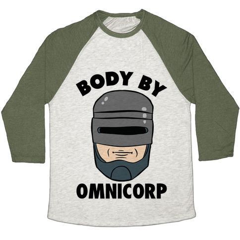 Virgin Teez  Baseball Tee Unisex Tri-Blend Baseball Tee / small / Oatmeal / Moss BODY BY OMNICORP UNISEX TRI-BLEND BASEBALL TEE