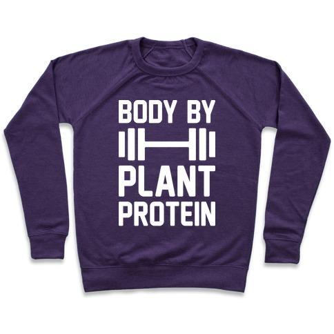 Virgin Teez  Pullover Crewneck Sweatshirt / x-small / Purple BODY BY PLANT PROTEIN CREWNECK SWEATSHIRT
