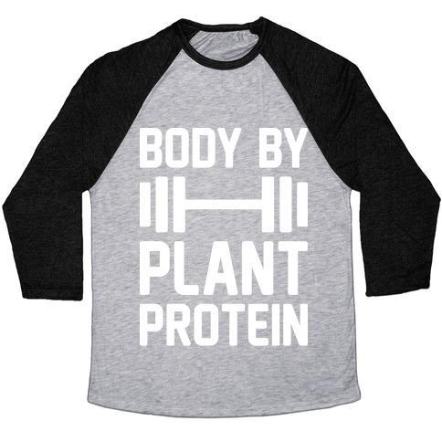 Virgin Teez  Baseball Tee Unisex Tri-Blend Baseball Tee / small / Athletic Gray / Black BODY BY PLANT PROTEIN UNISEX TRI-BLEND BASEBALL TEE