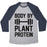 Virgin Teez  Baseball Tee Unisex Tri-Blend Baseball Tee / small / Athletic Gray / Navy BODY BY PLANT PROTEIN UNISEX TRI-BLEND BASEBALL TEE
