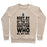 Virgin Teez  Pullover Crewneck Sweatshirt / x-small / Heathered Oatmeal BODY BY SITTING IN FRONT OF MY T.V. AND WATCHING DOCTOR WHO. CREWNECK SWEATSHIRT