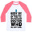 Virgin Teez  Baseball Tee Unisex Classic Baseball Tee / x-small / White/Neon Pink BODY BY SITTING IN FRONT OF MY T.V. AND WATCHING DOCTOR WHO. UNISEX CLASSIC BASEBALL TEE