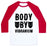 Virgin Teez  Baseball Tee Unisex Classic Baseball Tee / x-small / White/Red BODY BY VIBRANIUM PARODY UNISEX CLASSIC BASEBALL TEE
