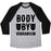 Virgin Teez  Baseball Tee Unisex Tri-Blend Baseball Tee / small / Athletic Gray / Black BODY BY VIBRANIUM PARODY UNISEX TRI-BLEND BASEBALL TEE