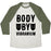 Virgin Teez  Baseball Tee Unisex Tri-Blend Baseball Tee / small / Oatmeal / Moss BODY BY VIBRANIUM PARODY UNISEX TRI-BLEND BASEBALL TEE