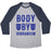 Virgin Teez  Baseball Tee Unisex Tri-Blend Baseball Tee / small / Athletic Gray / Navy BODY BY VIBRANIUM PARODY WHITE PRINT UNISEX TRI-BLEND BASEBALL TEE