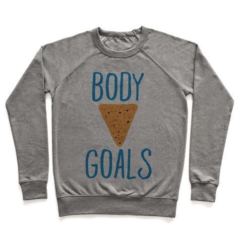 Virgin Teez  Pullover Crewneck Sweatshirt / x-small / Heathered Gray BODY GOALS CREWNECK SWEATSHIRT