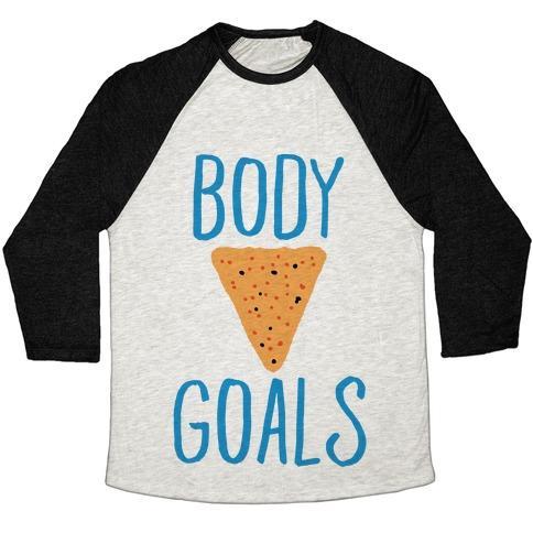 Virgin Teez  Baseball Tee Unisex Tri-Blend Baseball Tee / small / Oatmeal / Black BODY GOALS UNISEX TRI-BLEND BASEBALL TEE