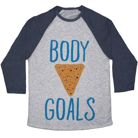 Virgin Teez  Baseball Tee Unisex Tri-Blend Baseball Tee / small / Athletic Gray / Navy BODY GOALS UNISEX TRI-BLEND BASEBALL TEE