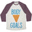Virgin Teez  Baseball Tee Unisex Tri-Blend Baseball Tee / small / Oatmeal / Maroon BODY GOALS UNISEX TRI-BLEND BASEBALL TEE
