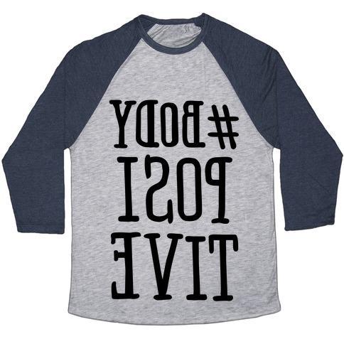 Virgin Teez  Baseball Tee #BODY POSITIVE MIRROR VERSION UNISEX TRI-BLEND BASEBALL TEE