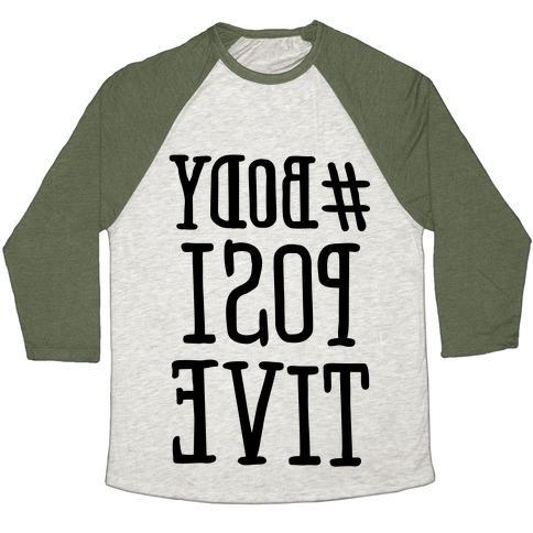 Virgin Teez  Baseball Tee #BODY POSITIVE MIRROR VERSION UNISEX TRI-BLEND BASEBALL TEE