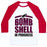 Virgin Teez  Baseball Tee Unisex Classic Baseball Tee / x-small / White/Red BOMBSHELL IN PROGRESS UNISEX CLASSIC BASEBALL TEE