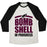 Virgin Teez  Baseball Tee Unisex Tri-Blend Baseball Tee / small / Oatmeal / Black BOMBSHELL IN PROGRESS UNISEX TRI-BLEND BASEBALL TEE