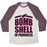 Virgin Teez  Baseball Tee Unisex Tri-Blend Baseball Tee / small / Oatmeal / Maroon BOMBSHELL IN PROGRESS UNISEX TRI-BLEND BASEBALL TEE