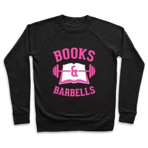 Virgin Teez  Pullover Crewneck Sweatshirt / x-small / Black BOOKS & BARBELLS CREWNECK SWEATSHIRT