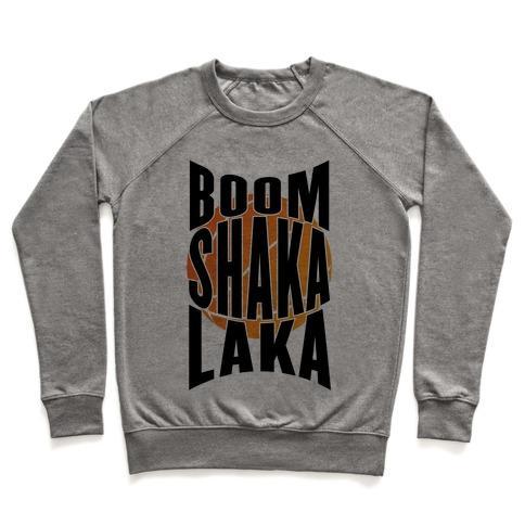 Virgin Teez  Pullover Crewneck Sweatshirt / x-small / Heathered Gray BOOM SHAKA LAKA! CREWNECK SWEATSHIRT