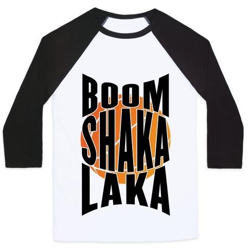Virgin Teez  Baseball Tee Unisex Classic Baseball Tee / x-small / White/Black BOOM SHAKA LAKA! UNISEX CLASSIC BASEBALL TEE