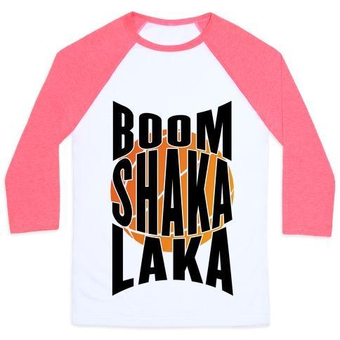 Virgin Teez  Baseball Tee Unisex Classic Baseball Tee / x-small / White/Neon Pink BOOM SHAKA LAKA! UNISEX CLASSIC BASEBALL TEE