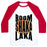 Virgin Teez  Baseball Tee Unisex Classic Baseball Tee / x-small / White/Red BOOM SHAKA LAKA! UNISEX CLASSIC BASEBALL TEE