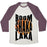 Virgin Teez  Baseball Tee Unisex Tri-Blend Baseball Tee / small / Oatmeal / Maroon BOOM SHAKA LAKA! UNISEX TRI-BLEND BASEBALL TEE