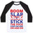 Virgin Teez  Baseball Tee Unisex Classic Baseball Tee / x-small / White/Black BOOM SLAP THE SOUND OF MY STICK UNISEX CLASSIC BASEBALL TEE