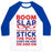 Virgin Teez  Baseball Tee Unisex Classic Baseball Tee / x-small / White/Blue BOOM SLAP THE SOUND OF MY STICK UNISEX CLASSIC BASEBALL TEE