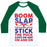 Virgin Teez  Baseball Tee Unisex Classic Baseball Tee / x-small / White/Dark Green BOOM SLAP THE SOUND OF MY STICK UNISEX CLASSIC BASEBALL TEE