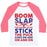 Virgin Teez  Baseball Tee Unisex Classic Baseball Tee / x-small / White/Neon Pink BOOM SLAP THE SOUND OF MY STICK UNISEX CLASSIC BASEBALL TEE