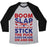 Virgin Teez  Baseball Tee Unisex Tri-Blend Baseball Tee / small / Athletic Gray / Black BOOM SLAP THE SOUND OF MY STICK UNISEX TRI-BLEND BASEBALL TEE