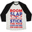 Virgin Teez  Baseball Tee Unisex Tri-Blend Baseball Tee / small / Oatmeal / Black BOOM SLAP THE SOUND OF MY STICK UNISEX TRI-BLEND BASEBALL TEE