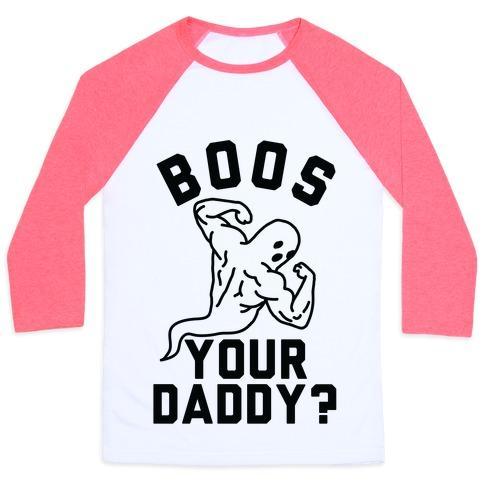 Virgin Teez  Baseball Tee Unisex Classic Baseball Tee / x-small / White/Neon Pink BOOS YOUR DADDY UNISEX CLASSIC BASEBALL TEE