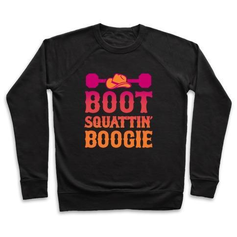 Virgin Teez  Pullover Crewneck Sweatshirt / x-small / Black BOOT SQUATTIN' BOOGIE CREWNECK SWEATSHIRT