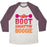 Virgin Teez  Baseball Tee Unisex Tri-Blend Baseball Tee / small / Oatmeal / Maroon BOOT SQUATTIN' BOOGIE UNISEX TRI-BLEND BASEBALL TEE