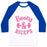 Virgin Teez  Baseball Tee Unisex Classic Baseball Tee / x-small / White/Blue BOOTY & BICEPS UNISEX CLASSIC BASEBALL TEE
