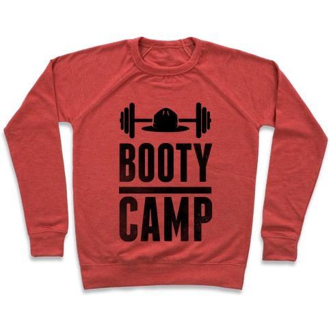 Virgin Teez  Pullover Crewneck Sweatshirt / x-small / Heathered Red BOOTY CAMP CREWNECK SWEATSHIRT