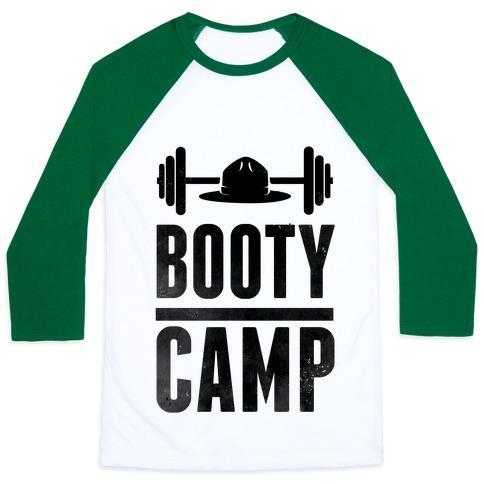 Virgin Teez  Baseball Tee Unisex Classic Baseball Tee / x-small / White/Dark Green BOOTY CAMP UNISEX CLASSIC BASEBALL TEE