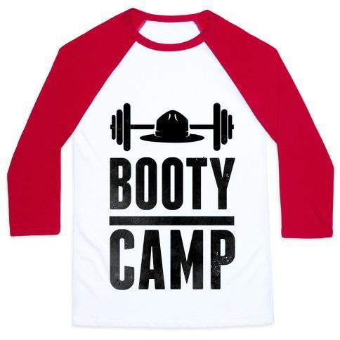 Virgin Teez  Baseball Tee Unisex Classic Baseball Tee / x-small / White/Red BOOTY CAMP UNISEX CLASSIC BASEBALL TEE