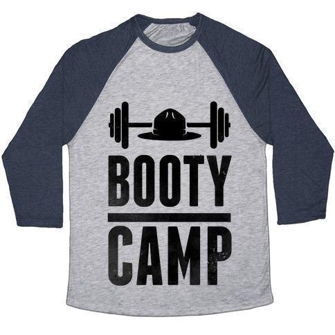 Virgin Teez  Baseball Tee Unisex Tri-Blend Baseball Tee / small / Athletic Gray / Navy BOOTY CAMP UNISEX TRI-BLEND BASEBALL TEE