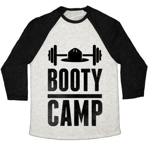 Virgin Teez  Baseball Tee Unisex Tri-Blend Baseball Tee / small / Oatmeal / Black BOOTY CAMP UNISEX TRI-BLEND BASEBALL TEE