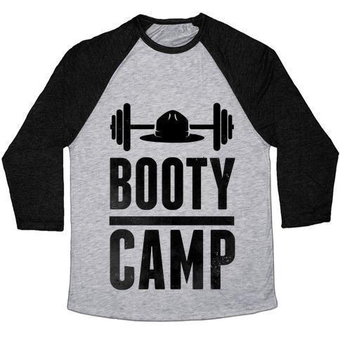 Virgin Teez  Baseball Tee Unisex Tri-Blend Baseball Tee / small / Athletic Gray / Black BOOTY CAMP UNISEX TRI-BLEND BASEBALL TEE
