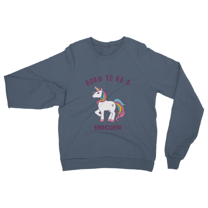 VIRGIN TEEZ Sweat shirt Airforce Blue / S Born to be a unicorn Classic Adult Sweatshirt