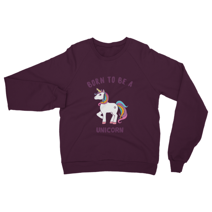 VIRGIN TEEZ Sweat shirt Burgundy / S Born to be a unicorn Classic Adult Sweatshirt