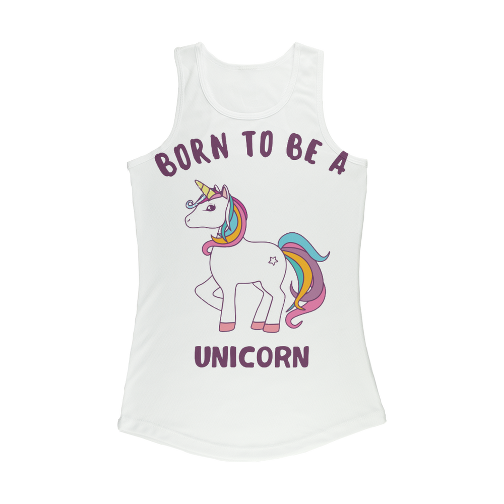 VIRGIN TEEZ Women Tank top White / XS Born to be a unicorn Women Performance Tank Top