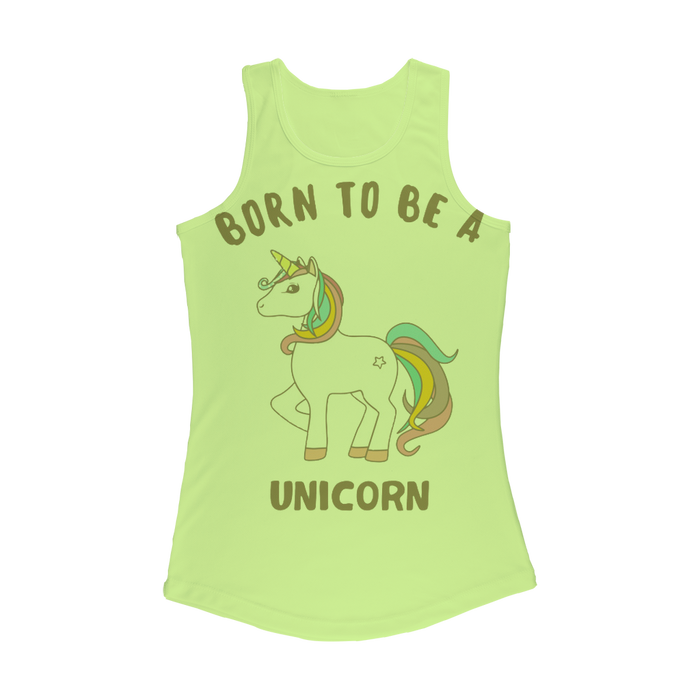 VIRGIN TEEZ Women Tank top Electric Green / XS Born to be a unicorn Women Performance Tank Top