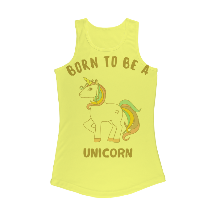 VIRGIN TEEZ Women Tank top Electric Yellow / XS Born to be a unicorn Women Performance Tank Top