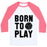 Virgin Teez  Baseball Tee Unisex Classic Baseball Tee / x-small / White/Neon Pink BORN TO PLAY VOLLEYBALL (TANK) UNISEX CLASSIC BASEBALL TEE